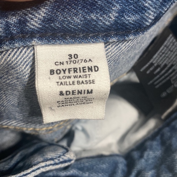 Boyfriend Distressed Button Fly Blue Denim - Picture 4 of 4